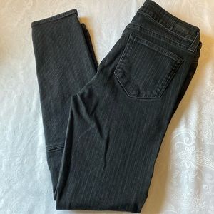 Paige, Size 28 Steel Pinstripe Skinny jeans, black